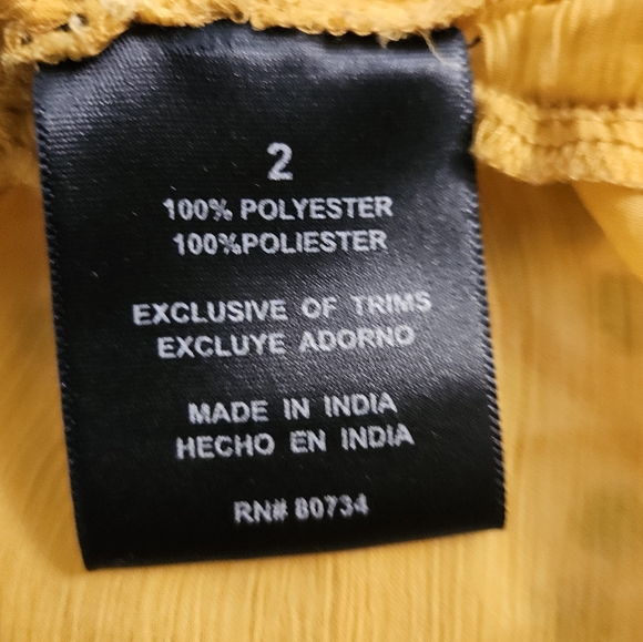 Parallel Yellow Sheer Ruffle Blouse - Picture 4 of 6